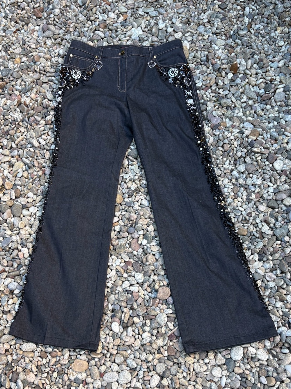 Escada  intricately beaded embroidered jeans - Size 42